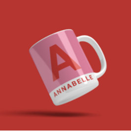 Modern fett gefärbter Farbblock Rosa personalisier Kaffeetasse