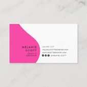 Modern fett rosa abstraktes Muster minimalistisch Visitenkarte (Rückseite)