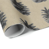 Modern, feuerbaum, schwarz auf stein geschenkpapier (Rolleneckpunkt)