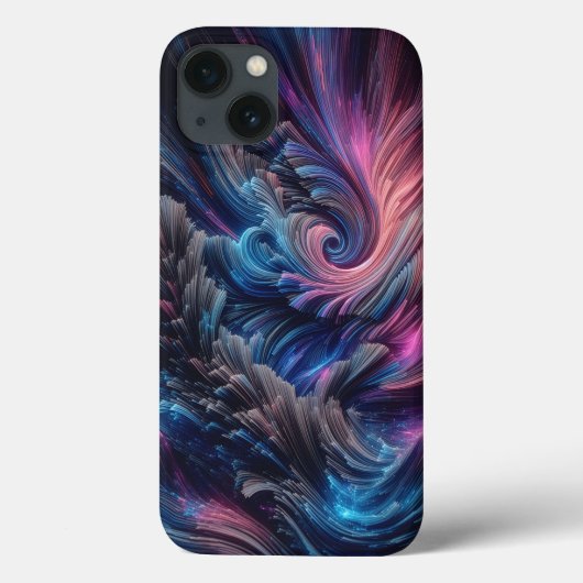 Modern Fiber Optic Flow Phone Case - Vibrant Blue  (Rückseite)