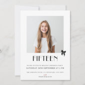 Modern Fifteen Teenager Photo 15th Birthday Party Einladung (Vorderseite)