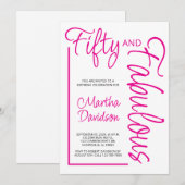Modern Fifty and Fabulous 50th Birthday Party Einladung (Vorne/Hinten)