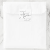 Modern Fifty and Fabulous 50th Birthday Party Quadratischer Aufkleber (Tasche)