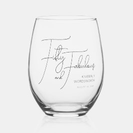 Modern Fifty and Fabulous 50th Birthday Party Weinglas Ohne Stiel