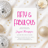 Modern Fifty and Fabulous Art Deco 50th Birthday Einladung