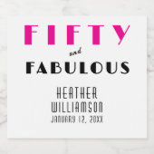 Modern Fifty and Fabulous Bold 50. Geburtstag Schaumweinetikett (Einzelnes Label)