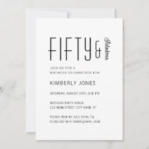 Modern Fifty And Fabulous Bold 50th Birthday Party