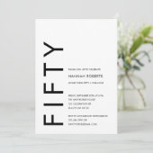 Modern Fifty and Fabulous Bold 50th Birthday Party Einladung (Stehend Vorderseite)