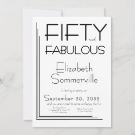 Modern Fifty and Fabulous Bold 50th Birthday Party Einladung