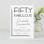 Modern Fifty and Fabulous Bold 50th Birthday Party Einladung (Stehend Vorderseite)