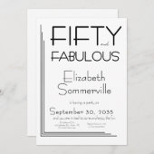 Modern Fifty and Fabulous Bold 50th Birthday Party Einladung (Vorne/Hinten)