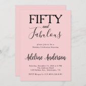 Modern Fifty and Fabulous Bold 50th Birthday Party Einladung (Vorne/Hinten)