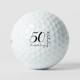 Modern Fifty and Fabulous Bold 50th Birthday Party Golfball