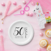 Modern Fifty and Fabulous Bold 50th Birthday Party Pappteller (Party)