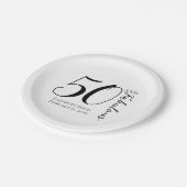 Modern Fifty and Fabulous Bold 50th Birthday Party Pappteller (Schrägansicht)