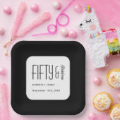 Modern Fifty and Fabulous Bold 50th Birthday Party Pappteller (Party)