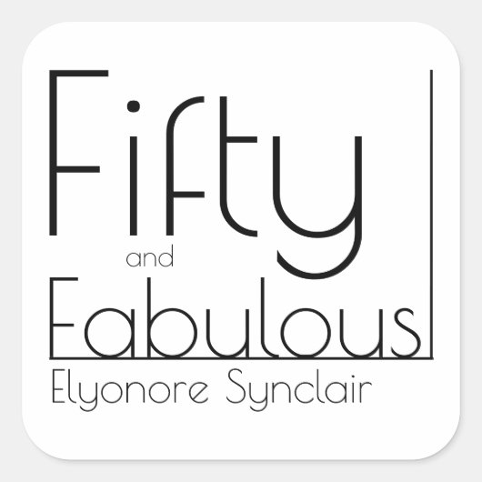 Modern Fifty and Fabulous Bold 50th Birthday Party Quadratischer Aufkleber (Vorderseite)