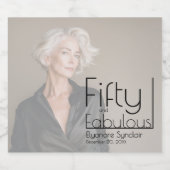 Modern Fifty and Fabulous Bold 50th Birthday Party Schaumweinetikett (Einzelnes Label)