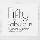 Modern Fifty and Fabulous Bold 50th Birthday Party Schaumweinetikett (Einzelnes Label)