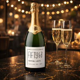 Modern Fifty and Fabulous Bold 50th Birthday Party Schaumweinetikett