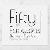 Modern Fifty and Fabulous Bold 50th Birthday Party Schaumweinetikett (Einzelnes Label)