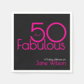 Modern Fifty and Fabulous Bold 50th Birthday Party Serviette (Vorderseite)