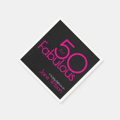Modern Fifty and Fabulous Bold 50th Birthday Party Serviette (Ecke)