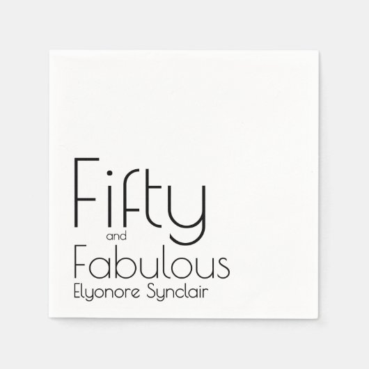 Modern Fifty and Fabulous Bold 50th Birthday Party Serviette (Vorderseite)