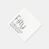 Modern Fifty and Fabulous Bold 50th Birthday Party Serviette (Ecke)