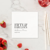 Modern Fifty and Fabulous Bold 50th Birthday Party Serviette (Beispiel)