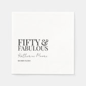 Modern Fifty and Fabulous Bold 50th Birthday Party Serviette (Vorderseite)