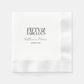 Modern Fifty and Fabulous Bold 50th Birthday Party Serviette (Vorderseite)