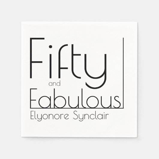 Modern Fifty and Fabulous Bold 50th Birthday Party Serviette (Vorderseite)