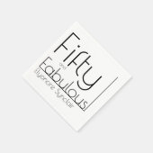 Modern Fifty and Fabulous Bold 50th Birthday Party Serviette (Ecke)