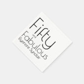 Modern Fifty and Fabulous Bold 50th Birthday Party Serviette (Ecke)