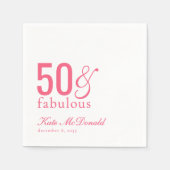 Modern Fifty and Fabulous Bold 50th Birthday Party Serviette (Vorderseite)