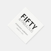 Modern Fifty and Fabulous Bold 50th Birthday Party Serviette (Ecke)