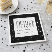 Modern Fifty and Fabulous Bold 50th Birthday Party Serviette