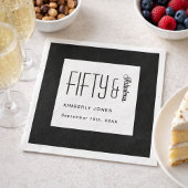 Modern Fifty and Fabulous Bold 50th Birthday Party Serviette