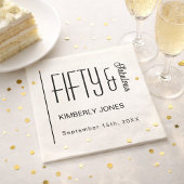 Modern Fifty and Fabulous Bold 50th Birthday Party Serviette