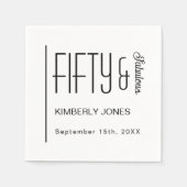 Modern Fifty and Fabulous Bold 50th Birthday Party Serviette (Vorderseite)