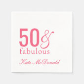 Modern Fifty and Fabulous Bold 50th Birthday Party Serviette (Vorderseite)