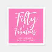 Modern Fifty and Fabulous Bold 50th Birthday Party Serviette (Vorderseite)