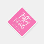 Modern Fifty and Fabulous Bold 50th Birthday Party Serviette (Ecke)