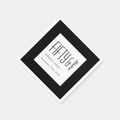 Modern Fifty and Fabulous Bold 50th Birthday Party Serviette (Ecke)