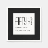 Modern Fifty and Fabulous Bold 50th Birthday Party Serviette (Vorderseite)