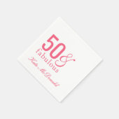 Modern Fifty and Fabulous Bold 50th Birthday Party Serviette (Ecke)