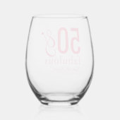 Modern Fifty and Fabulous Bold 50th Birthday Party Weinglas Ohne Stiel (Rückseite)