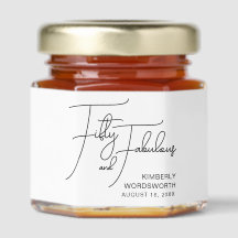 Modern Fifty and Fabulous Name 50th Birthday Party