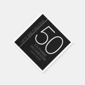 Modern Fifty and Fabulous Name Date 50th Birthday Serviette (Ecke)
